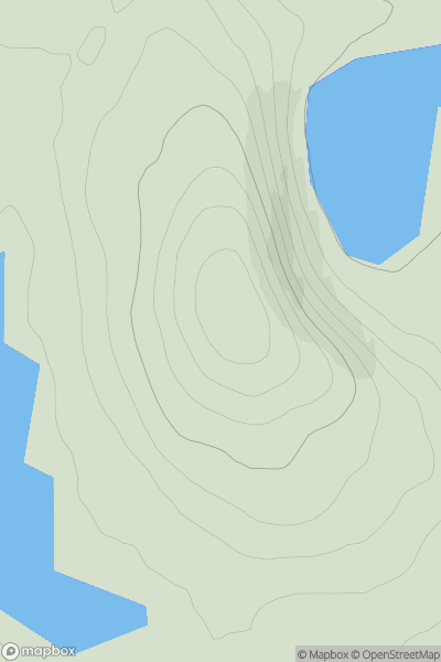 Thumbnail image for Beinn Bhreac [Tongue to Wick and Helmsdale] [ND059372] showing contour plot for surrounding peak